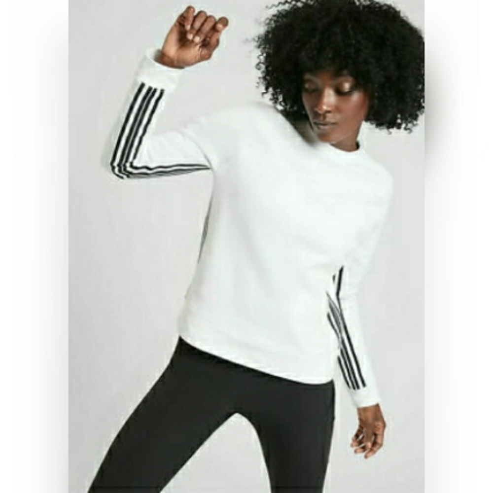 Athleta medium stripes crew sweatshirt